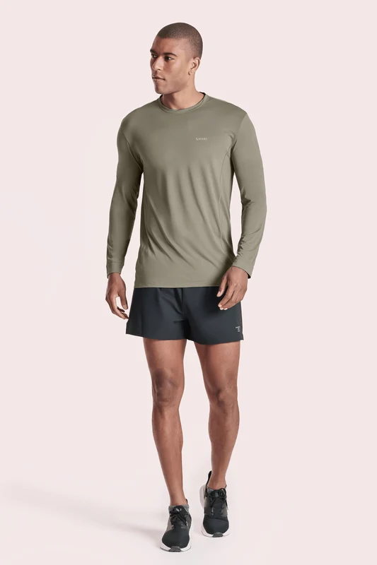 T-shirt Manga Longa Lsport Airdry Masculina Verde Militar / P