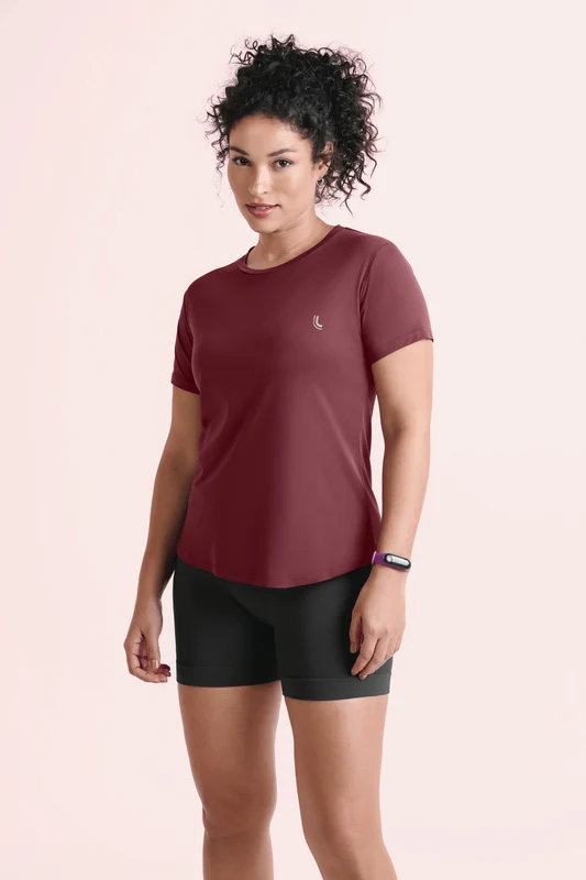 T-shirt Poliamida Básica Feminina Marsala / GG
