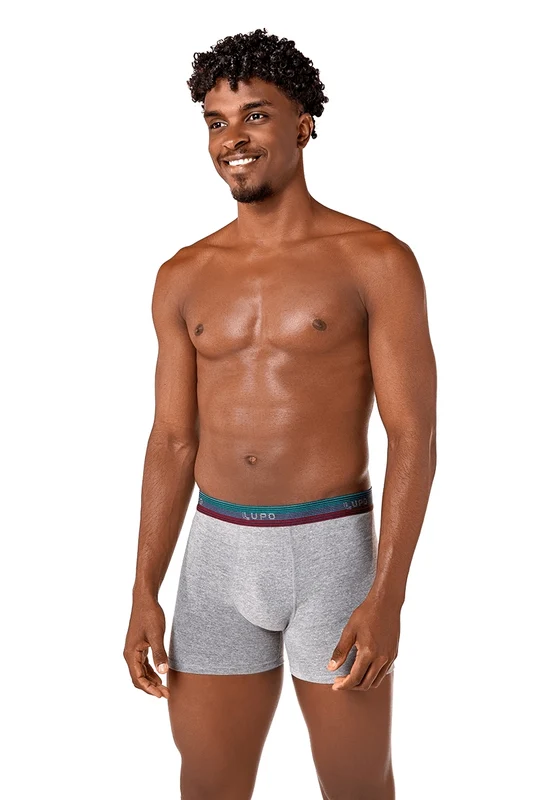 Boxer Algodão com Elastano Chumbo Mescla / G (46 a 48)