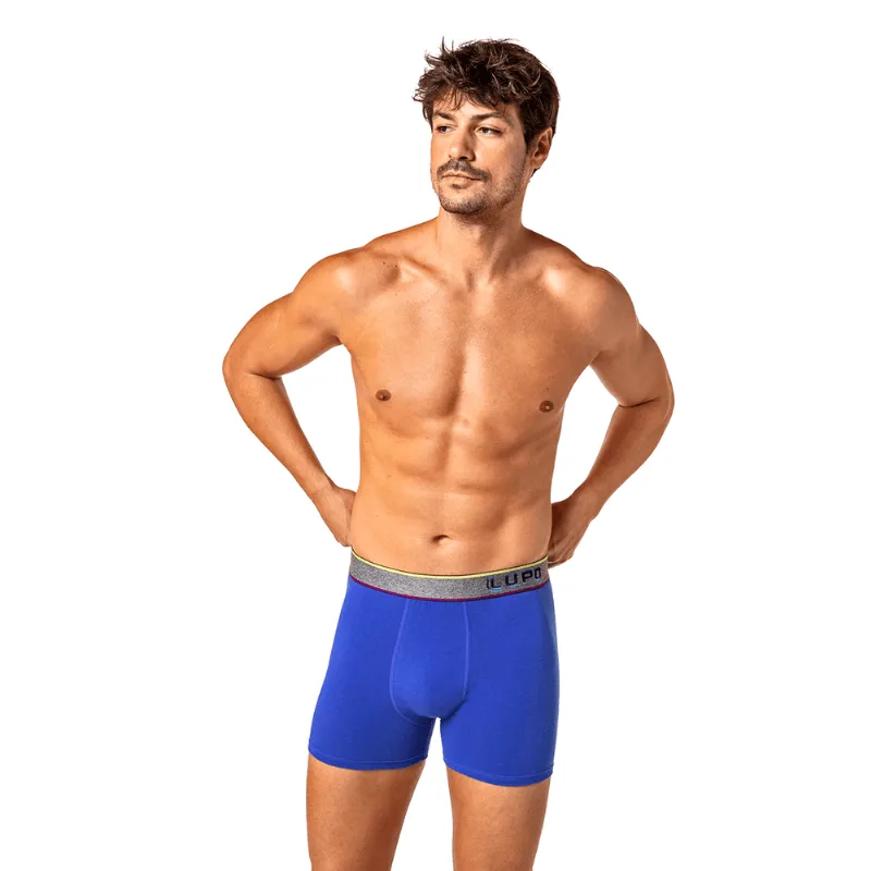 Cueca Boxer Algodão com Elastano Masculina Lupo Tamanho: M (42 a 44) | Cor: Royal