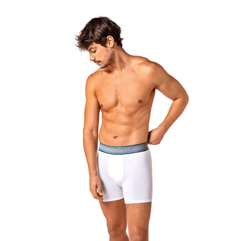 Cueca Boxer Algodão com Elastano Masculina Lupo Tamanho: GG (50 a 52) | Cor: Branca