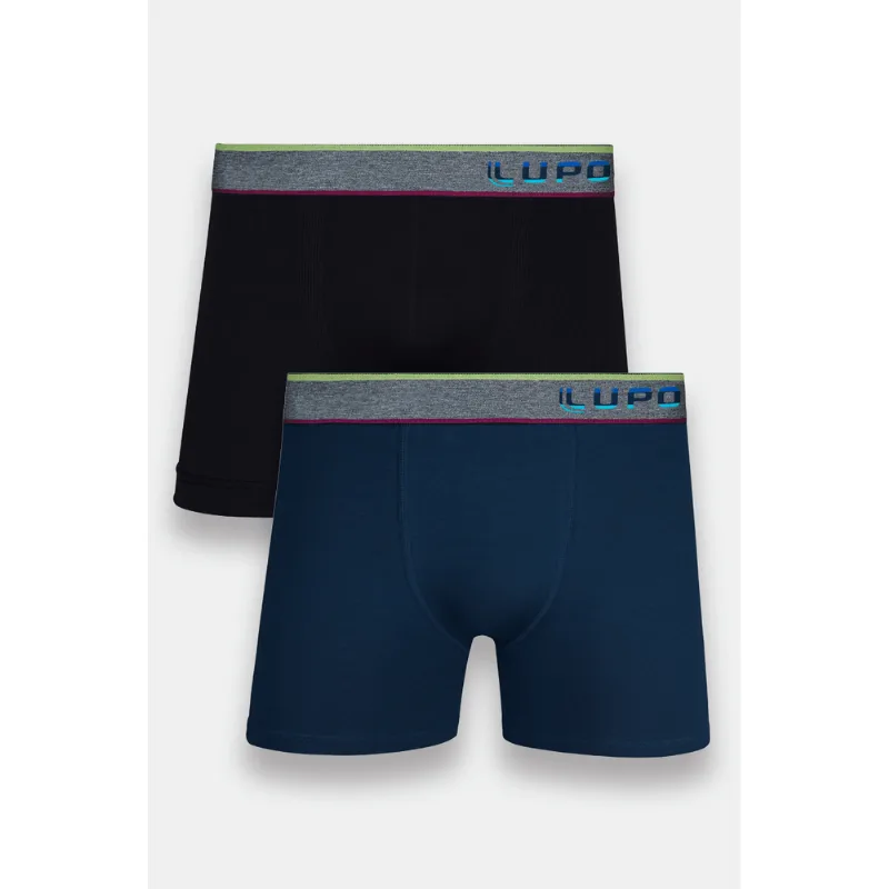 Kit 2 Cuecas Boxer Algodão Masculina Lupo Tamanho: P (38 a 40) | Cor: Sortida