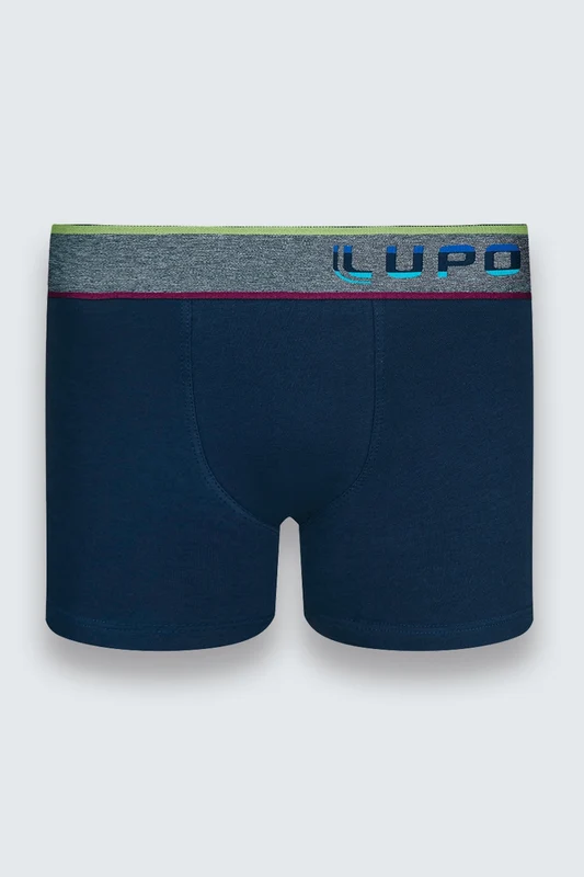 Boxer Lupo Kids Algodão c/ Elastano Marinho / G (09 a 11 anos)
