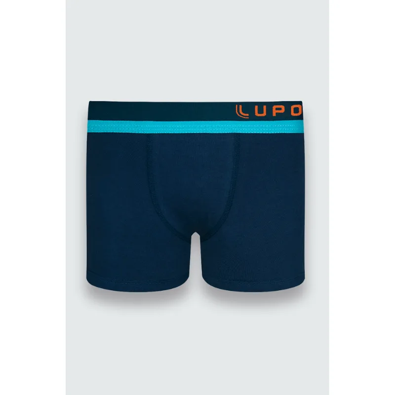 Cueca Boxer Algodão Infantil Masculina Lupo Tamanho: 6 a 8 anos | Cor: Marinho