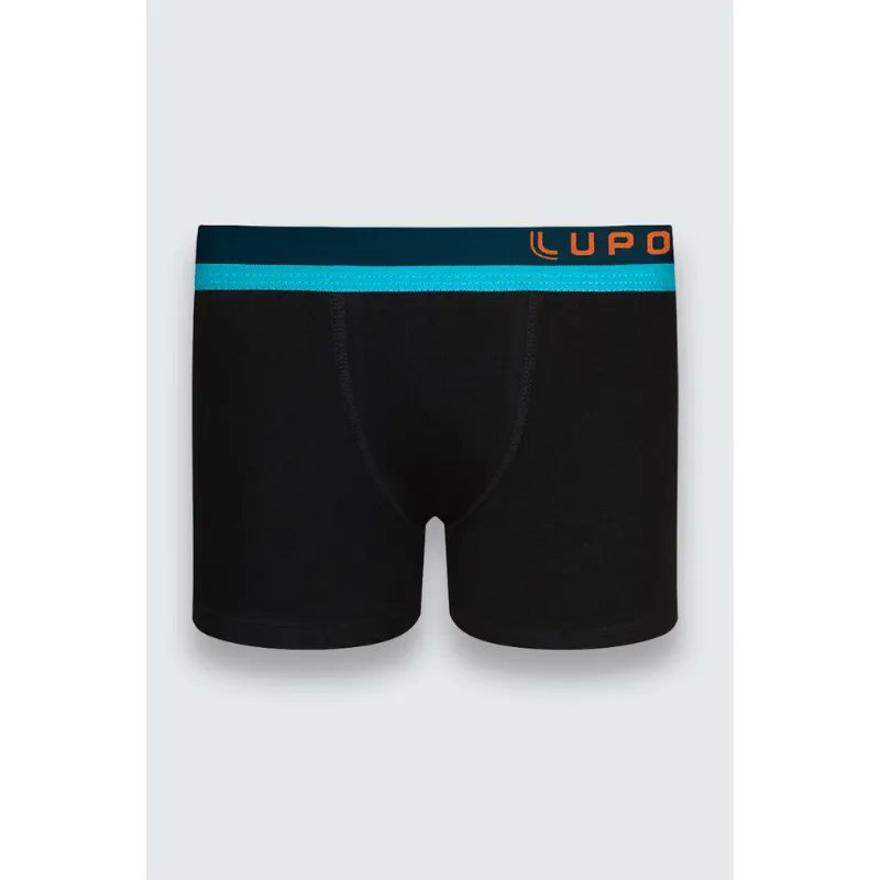 Cueca Boxer Algodão Infantil Masculina Lupo Tamanho: 9 a 11 anos | Cor: Preto - Lupo