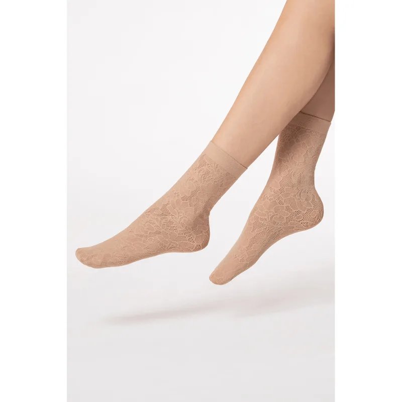 Soquete Floral Raschel Tamanho: U | Cor: Natural