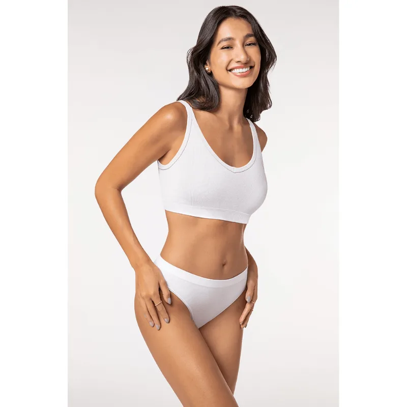 Sutiã Fio de Bambu Sem Costura Feminino Lupo Tamanho: M | Cor: Branca - Lupo