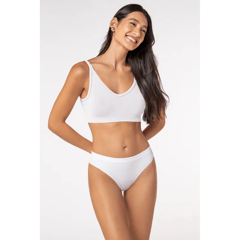 Calcinha Biquini Touch Bambu Feminina Lupo Tamanho: GG (48 a 50) | Cor: Branca