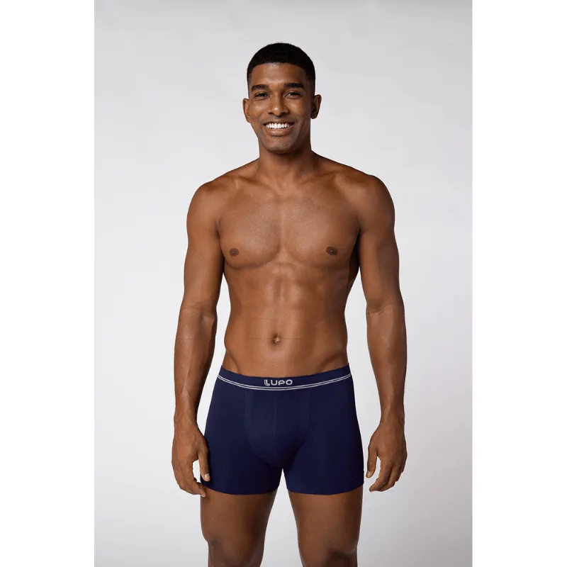 Cueca Boxer Microfibra Sem Costura Masculina Lupo Tamanho: P (38 a 40) | Cor: Blue Nights