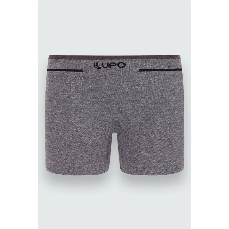 Cueca Boxer Sem Costura Infantil Masculina Lupo Tamanho: 6 a 8 anos | Cor: Cinza Mescla