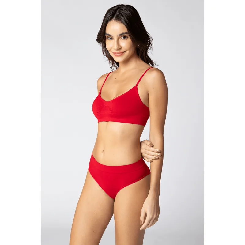 Calcinha Básica Sem Costura Feminina Lupo Tamanho: P | Cor: Vermelho Tango