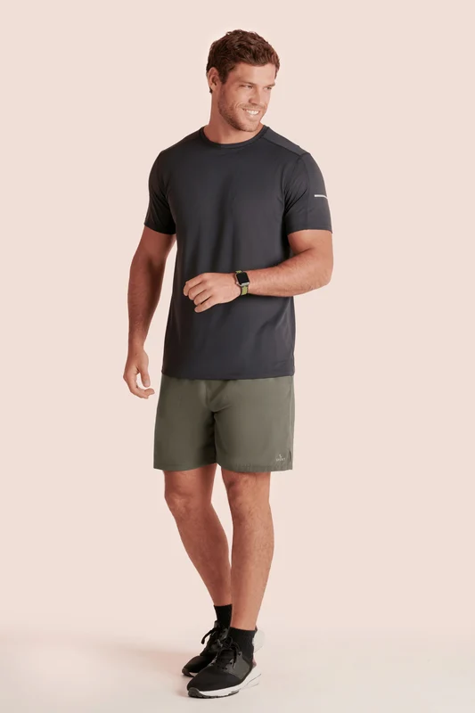 Shorts Run Duplo Masculino Verde Militar / GG