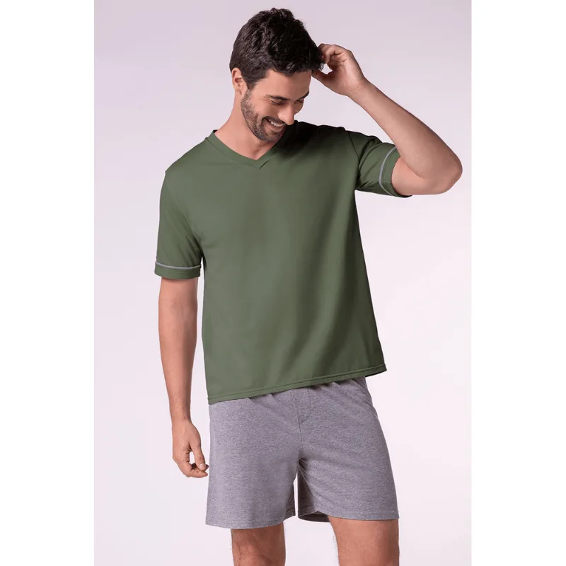 Pijama Curto Masculino Lupo Tamanho: M (42 a 44) | Cor: Cacto