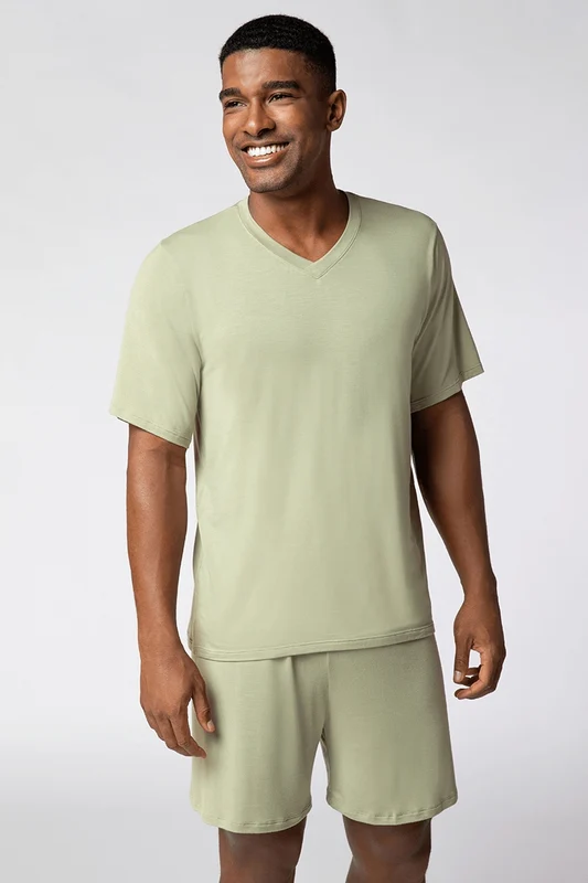 Pijama Lupo AM Curto Modal Verde Chá / P (36 a 38)