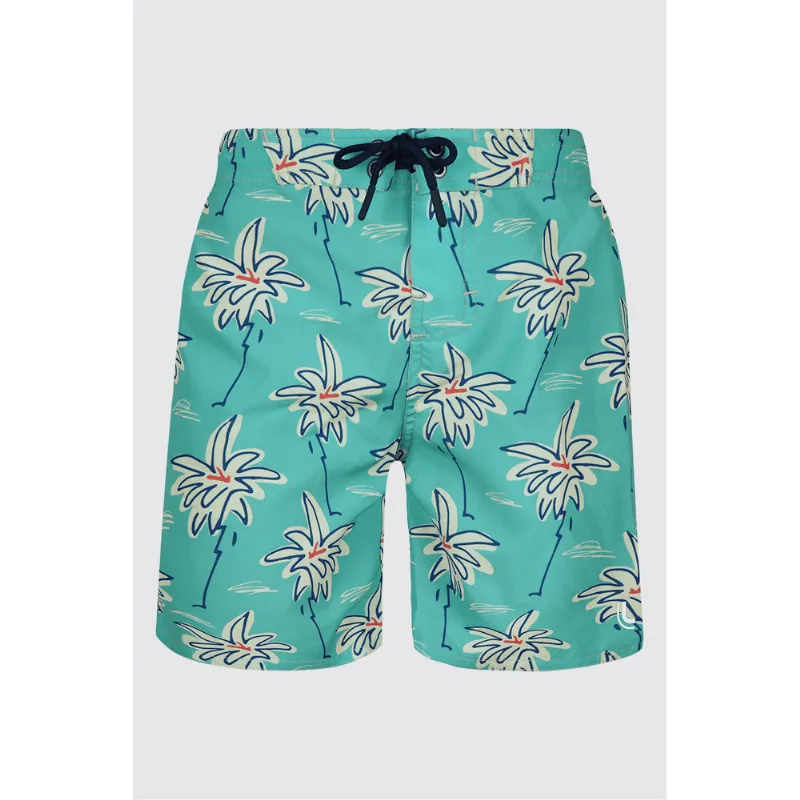 Boadshort Estampado Beachwear Infantil Masculina Lupo Tamanho: 4 | Cor: Lagoon