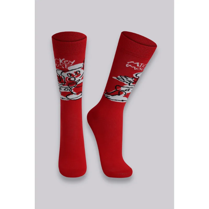 Meia Disney Extraimaginário Unissex Lupo Tamanho: M (Calçados 30 a 36) | Cor: Vermelho