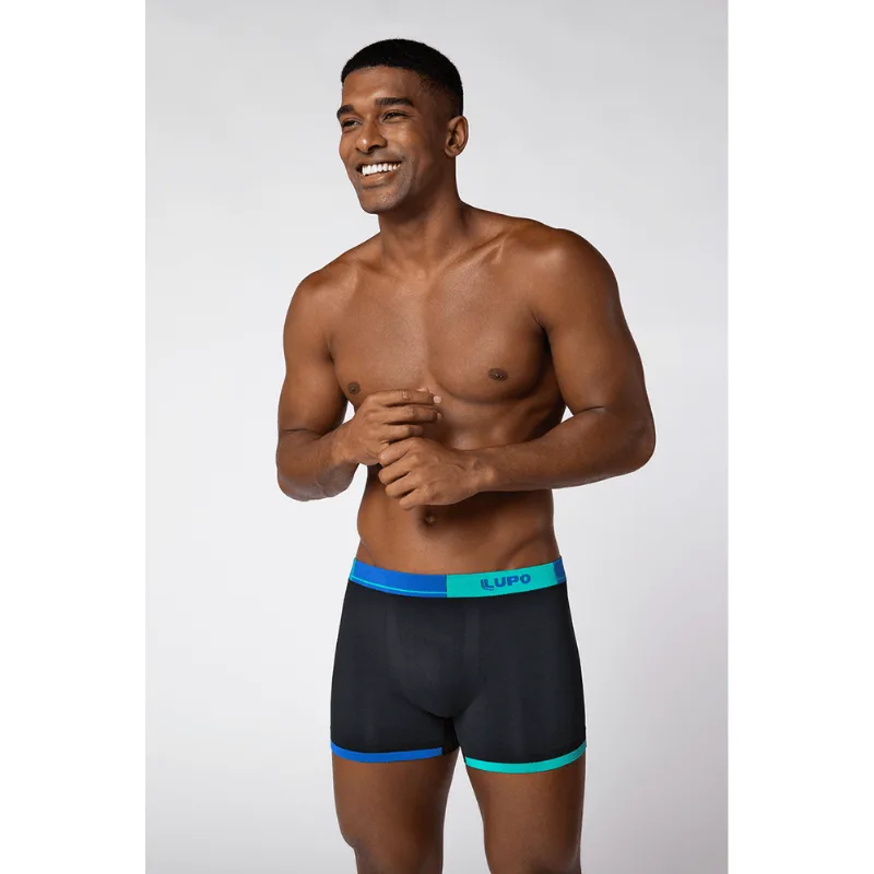 Cueca Boxer Microfibra Sem Costura Masculina Lupo Tamanho: GG (50 a 52) | Cor: Preto