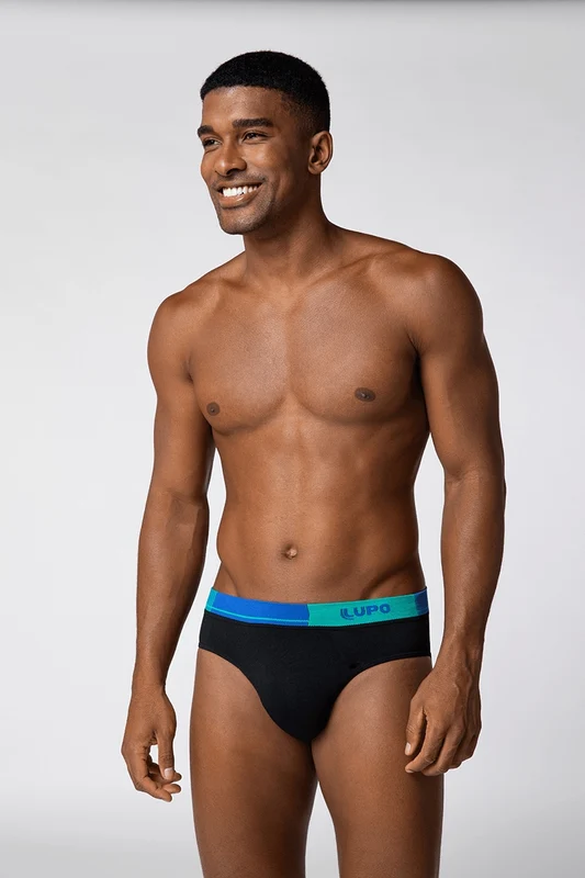 CUECAS SLIP MASCULINO ADULTO LUPO Preta / P (38 a 40)
