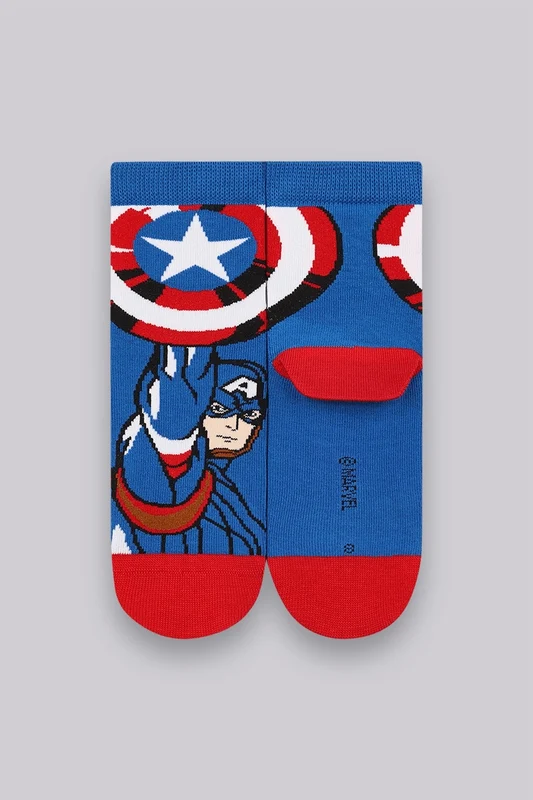 Meia Cano Médio Vingadores Infantil Masculina Lupo Azul Místico / 24 a 29
