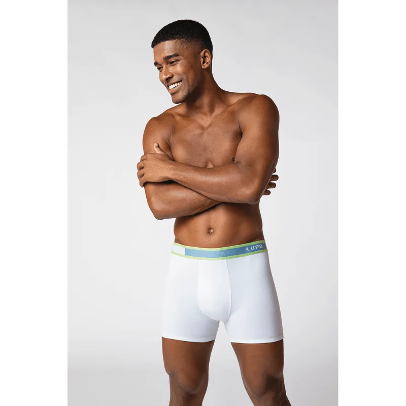 Cueca Boxer Algodão com Elastano Masculina Lupo Tamanho: G (46 a 48) | Cor: Branca