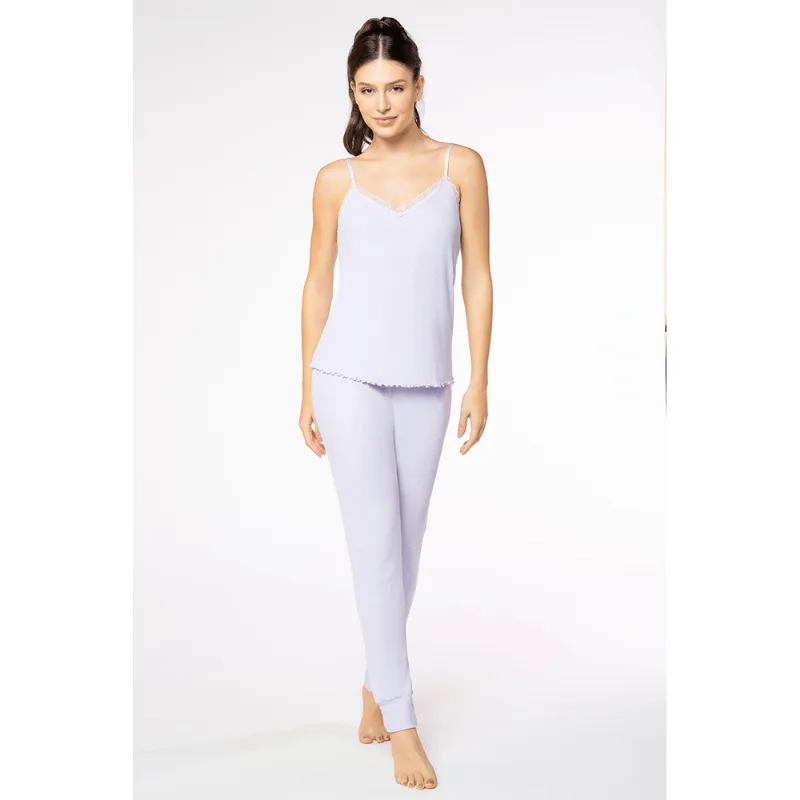Pijama Longo Canelado Feminino Lupo Tamanho: G (44 a 46) | Cor: Lilás