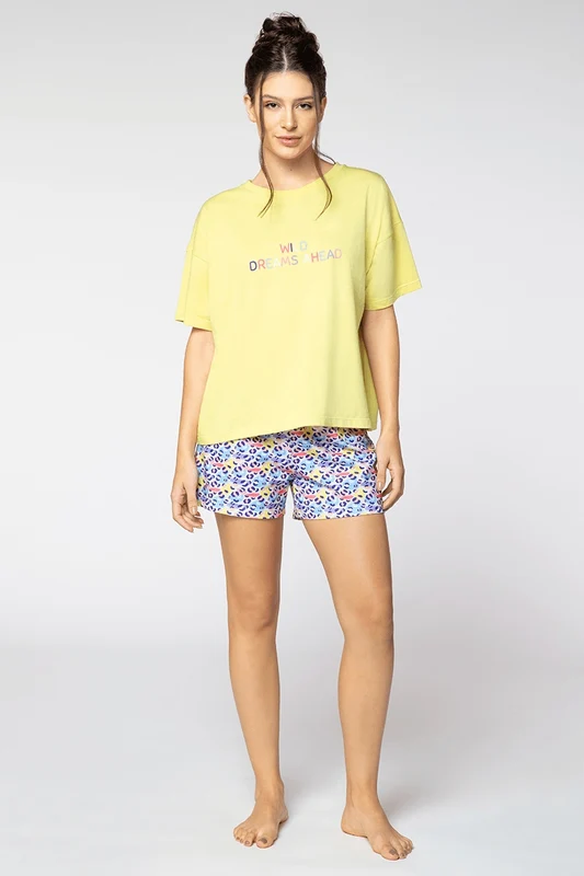 Pijama Lupo AF Sh. Doll Animal Print Amarelo Limão / G (44 a 46)