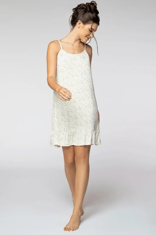 Camisola Lupo AF Floral Babados Off White / M (40 a 42)