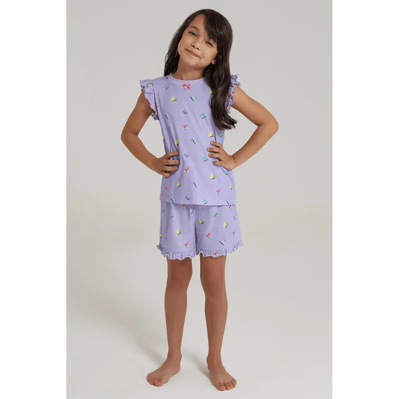 Pijama Curto Borboleta Infantil Feminina Lupo Tamanho: 10 anos | Cor: Lilás