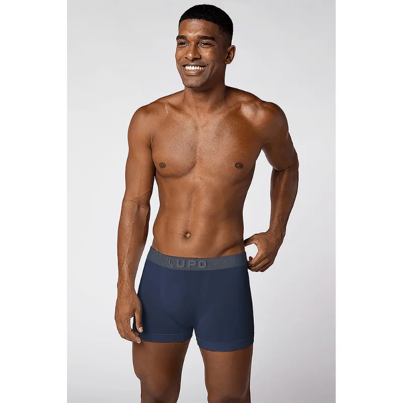 Cueca Boxer Microfibra Masculina Lupo Tamanho: M (42 a 44) | Cor: Azul