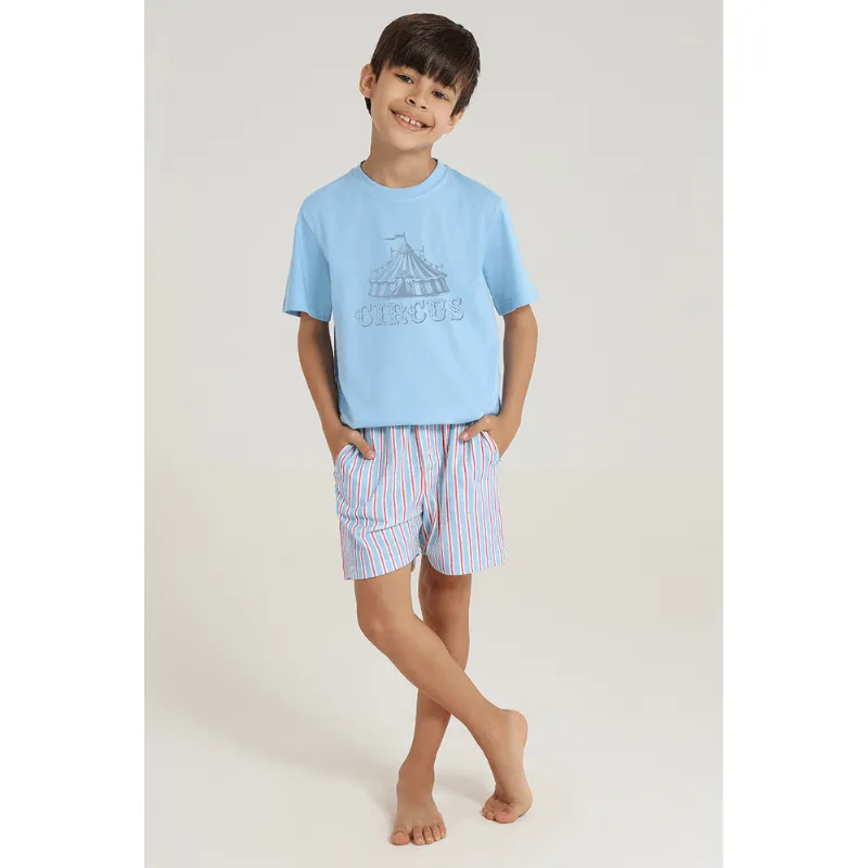 Pijama Família Circo Infantil Masculino Lupo Tamanho: 06 anos | Cor: Azul Céu