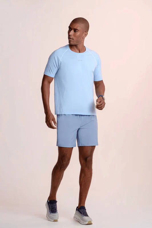 Camiseta Seamleess Masculina Breezefit Azul Céu / M