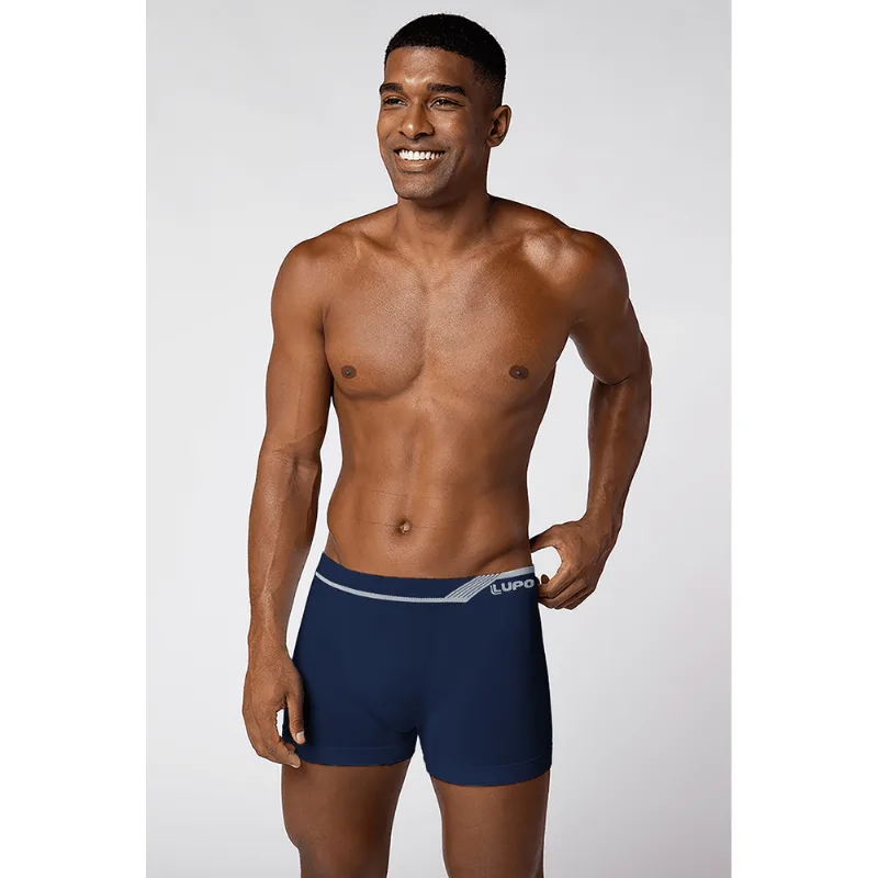 Cueca Boxer Microfibra Sem Costura Masculina Lupo Tamanho: P (38 a 40) | Cor: Marinho