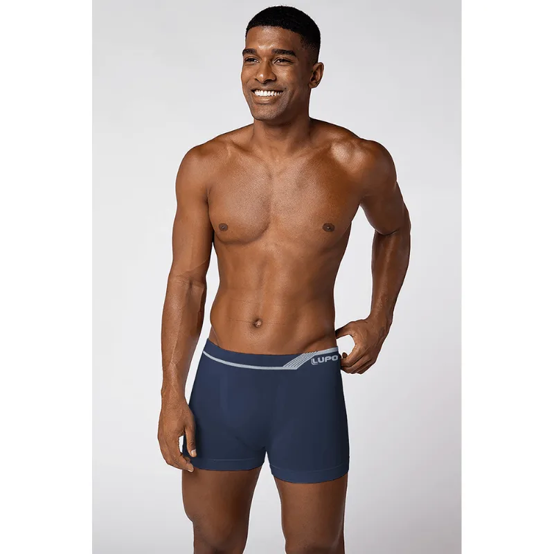 Cueca Boxer Microfibra Sem Costura Masculina Lupo Tamanho: M (42 a 44) | Cor: Azul
