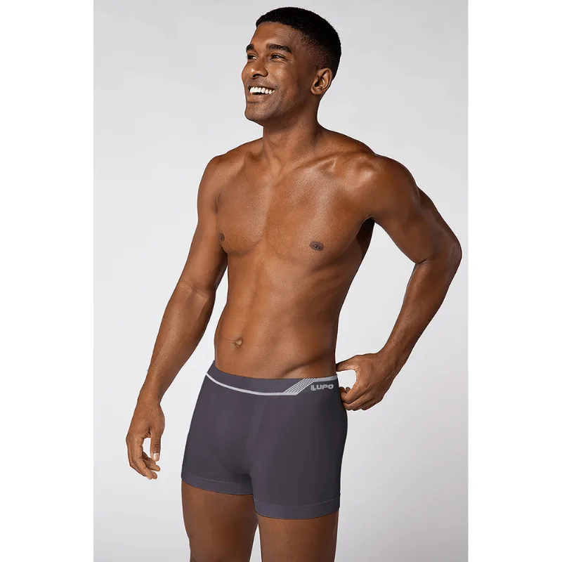 Cueca Boxer Microfibra Sem Costura Masculina Lupo Tamanho: M (42 a 44) | Cor: Grafite