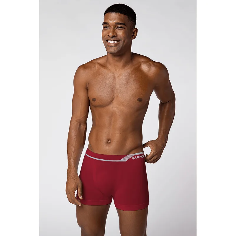 Cueca Boxer Microfibra Sem Costura Masculina Lupo Tamanho: G (46 a 48) | Cor: Vermelho