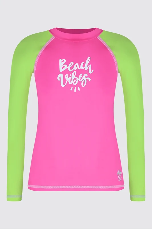 T-Shirt Kids UV Protection Pink Flúor / 12 anos