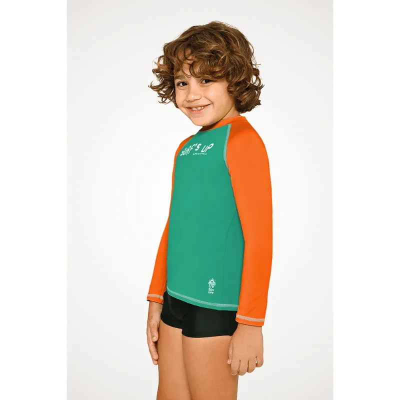 Camiseta Proteção UV Infantil Unissex Lupo Tamanho: 12 anos | Cor: Verde Caribe