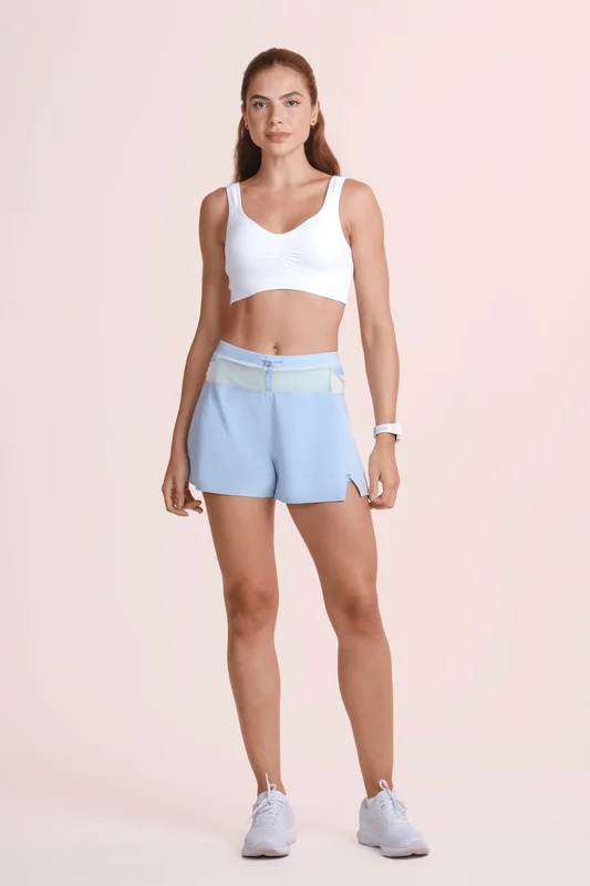 Shorts Feminino Lsport Pocket Feminino Azul Céu / GG
