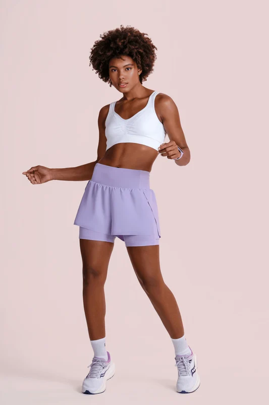 Shorts Lsport Feminino Duplo 7 Pockets Dark Lilac - 2190 / P