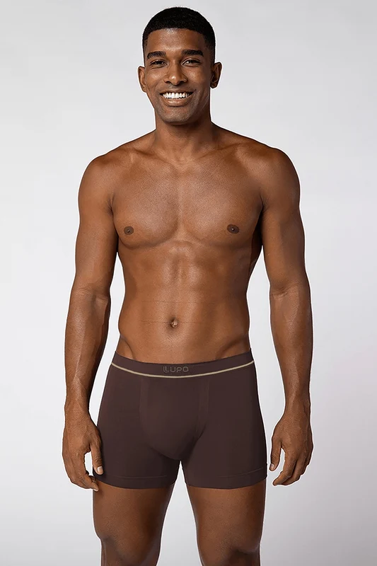 Cueca Boxer Fio de Bambu Sem Costura Lupo Edition Café / P (38 a 40)