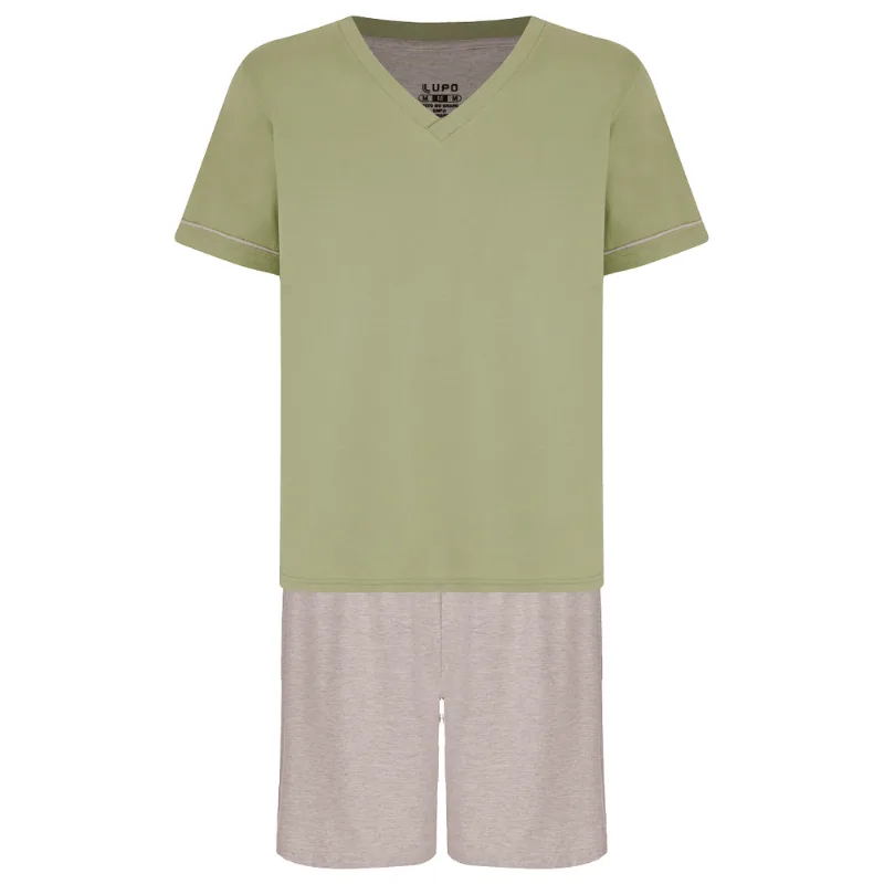 Pijama Lupo Masculino Gola V Curto 28000-001 Pistache P