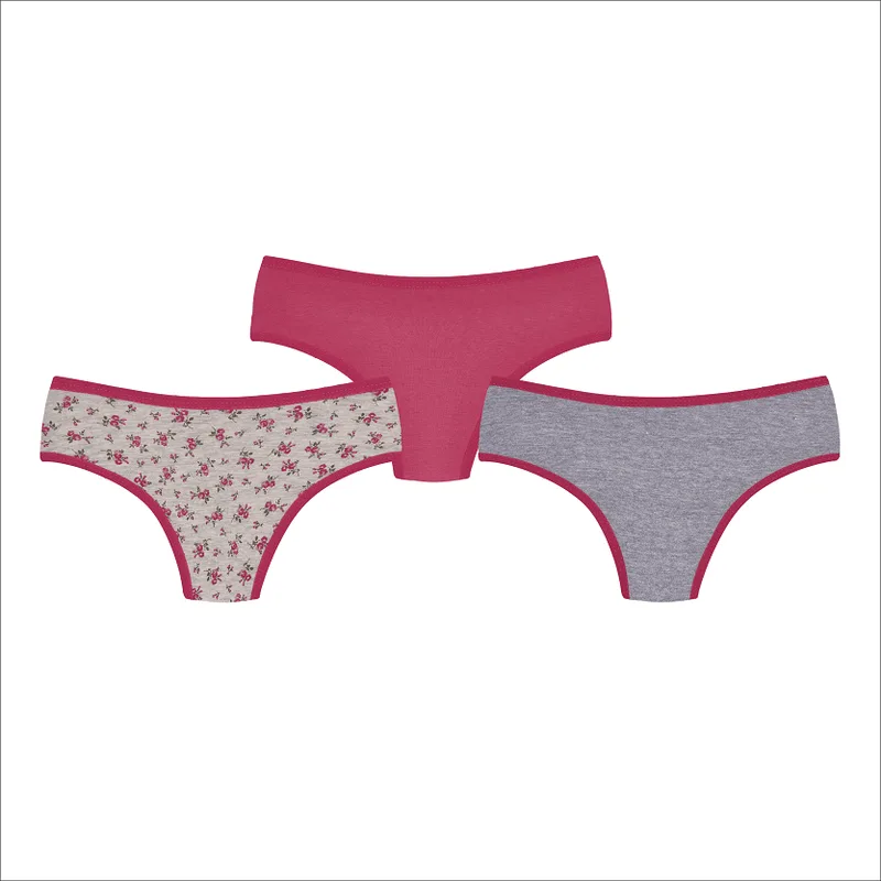 Calcinha Lobinha Teen Estampada 18103-089 Kit C/3 Pink 14