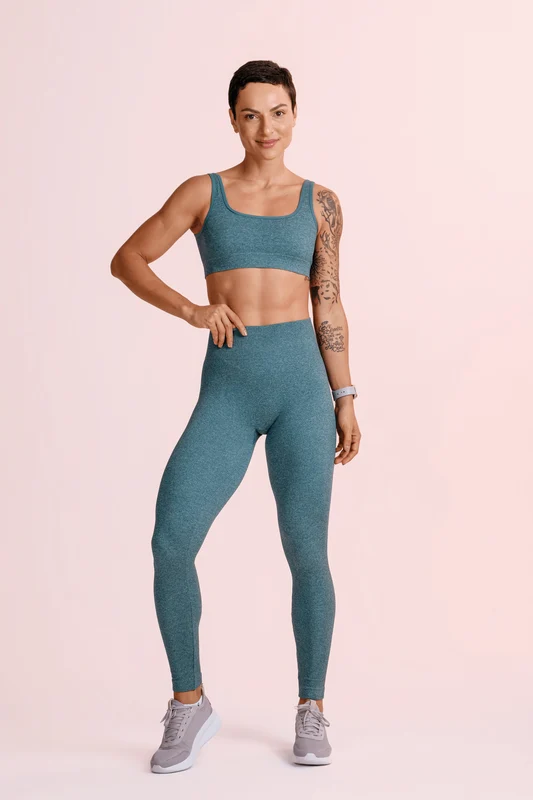 Calça Legging Canelada Seamless Verde - 4500 / GG