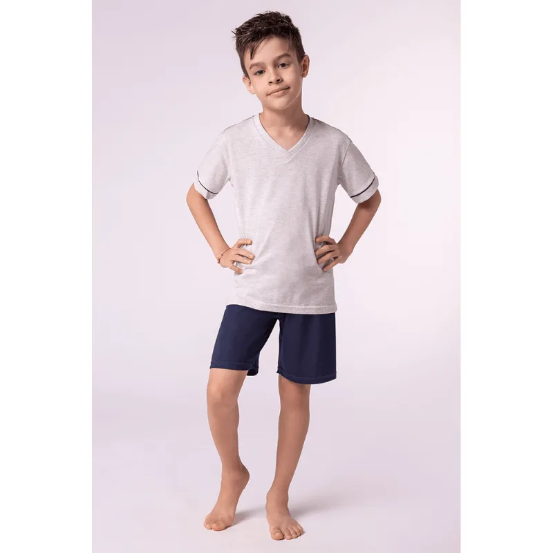 Pijama Curto Infantil Masculino Lupo Tamanho: 2 | Cor: Marinho