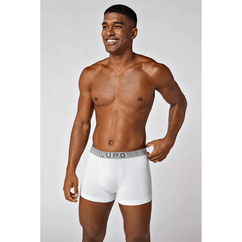 Cueca Boxer Microfibra Masculina Lupo Tamanho: GG (50 a 52) | Cor: Branca