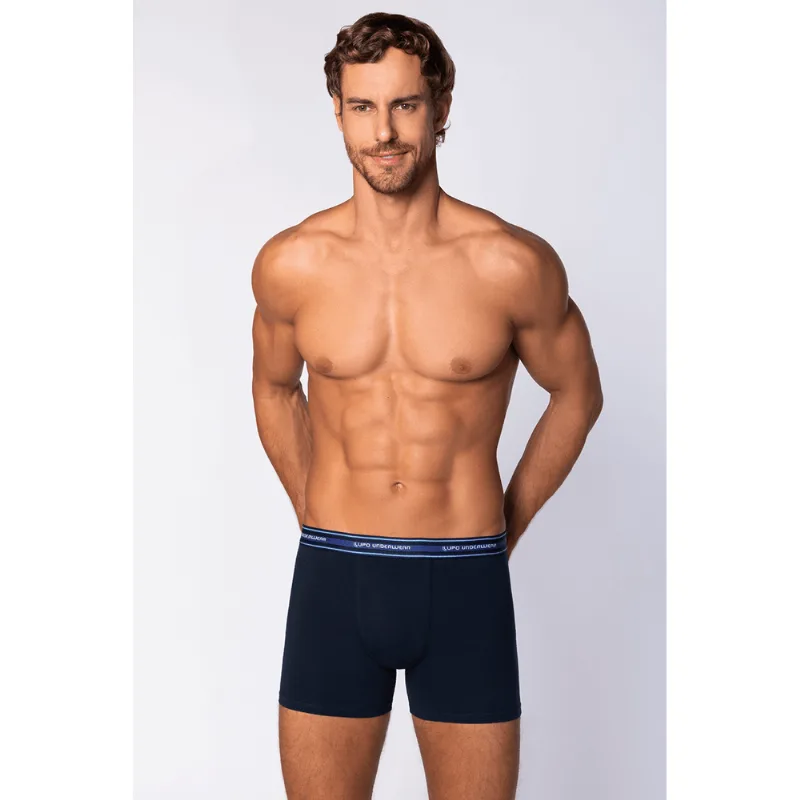 Cueca Boxer Algodão com Elastano Masculina Lupo Tamanho: G | Cor: Marinho
