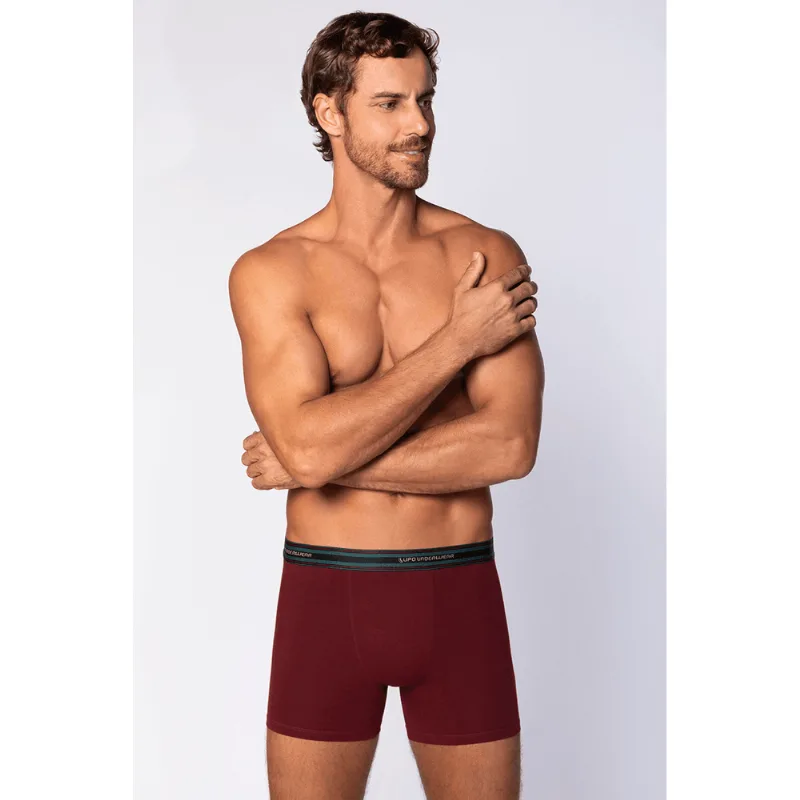 Cueca Boxer Algodão com Elastano Masculina Lupo Tamanho: G | Cor: Marsala