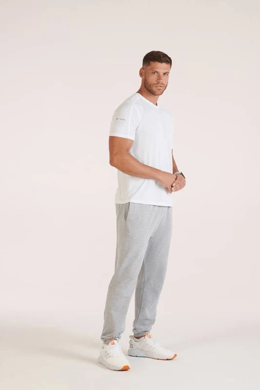 Calça Moletom Com Punho Cinza Mescla - 8000 / G