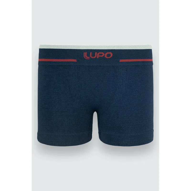 Cueca Boxer Sem Costura Infantil Masculina Lupo Tamanho: GG | Cor: Marinho