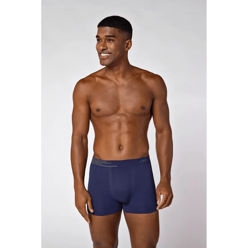 Cueca Boxer Microfibra Sem Costura Masculina Lupo Tamanho: M (42 A 44) | Cor: Marinho
